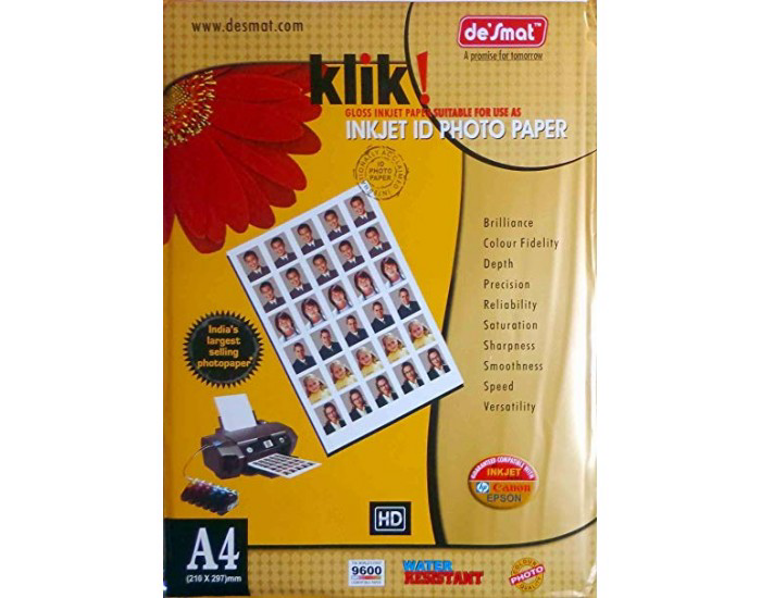 DESMAT INKJET PHOTO PAPER 180 GSM A4 (20 SHEETS)